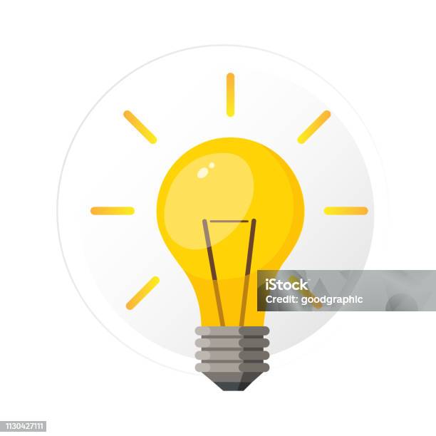 Light Bulb With Rays Shine Stock Illustration - Download Image Now - Light Bulb, Inspiration, Electric Lamp