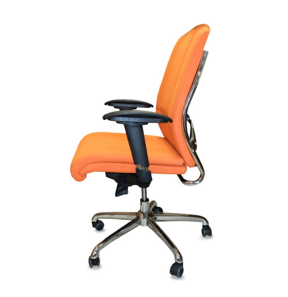 istock The office chair from orange cloth. Isolated 1130429626