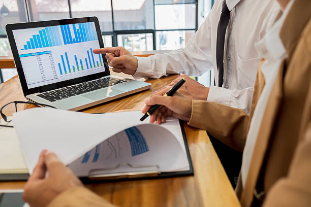 istock Start up partners are discussing the ideas for new strategy of development. Digital world Concept 1130430500