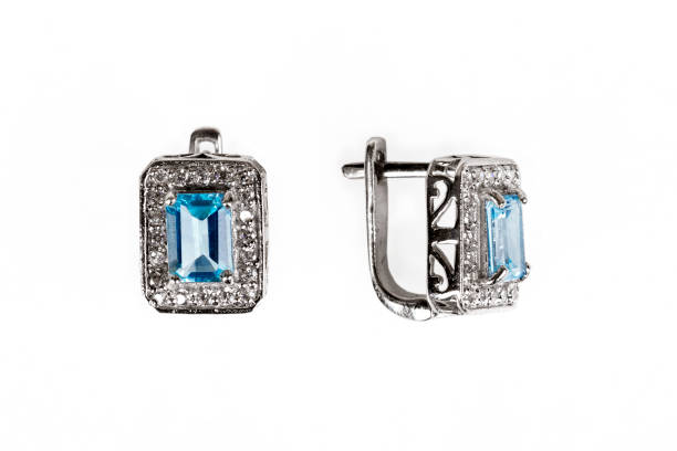 istock Pair of sapphire earrings 1130433243
