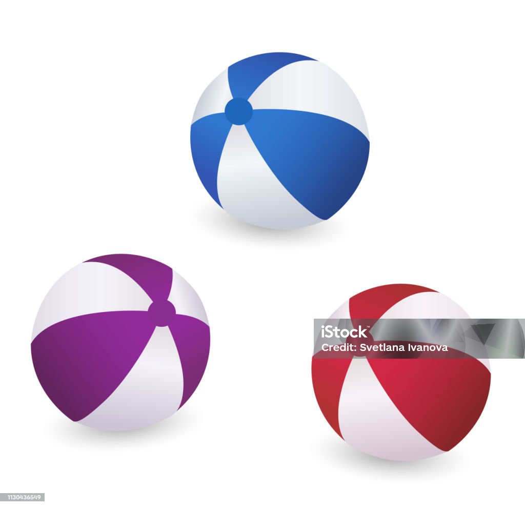 Set Beach Balls. Set Beach Balls. vector illustration three ball on White Background. Beach stock vector