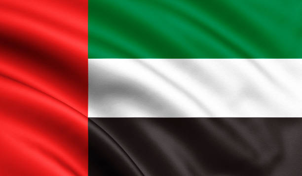 istock United Arab Emirates flag blowing in the wind. Background texture. 3d rendering, wave - Illustration 1130437729