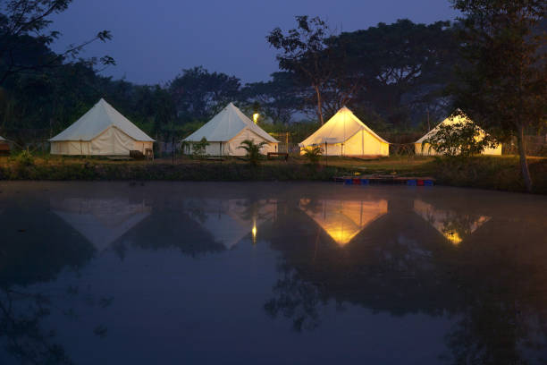 istock Bell Tents in nature background. 1130438057
