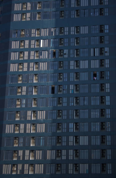 istock Black modern residential building facade 1130439069