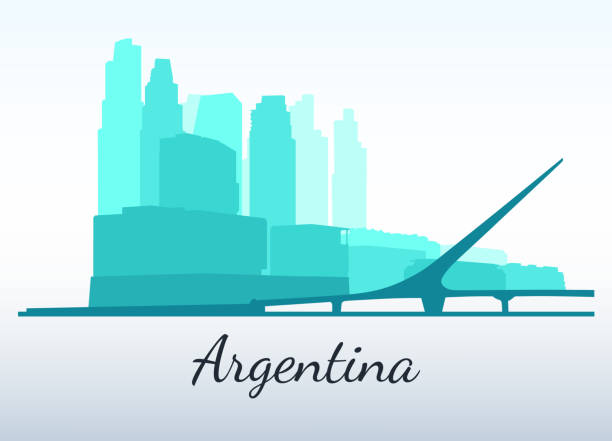 wektorowe sylwetki miasta. argentyna, buenos aires - latin america argentina south america city stock illustrations