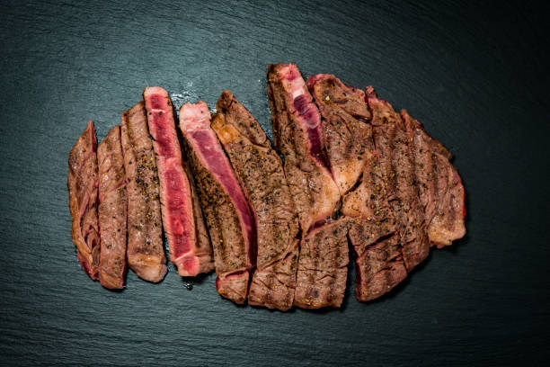istock Grilled flat iron steak shot in flat lay style 1130443036
