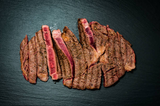 istock Grilled flat iron steak shot in flat lay style 1130443087
