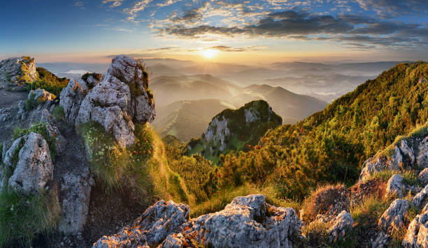istock Mountain silhouette at sunset in Tatras, Slovakia 1130443813