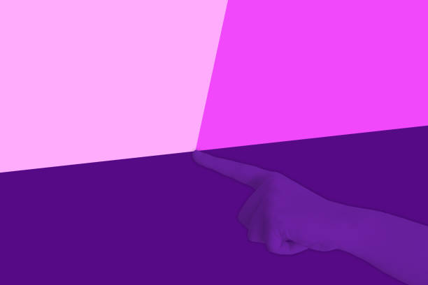 istock Hand pointing, minimal concept neon colors 1130444218