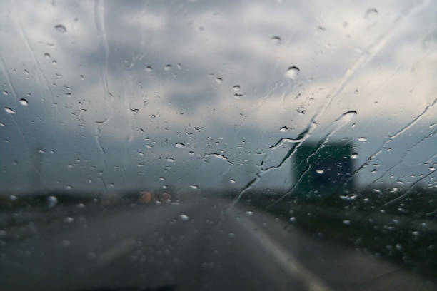 istock Car's wind screen and rain 1130444333