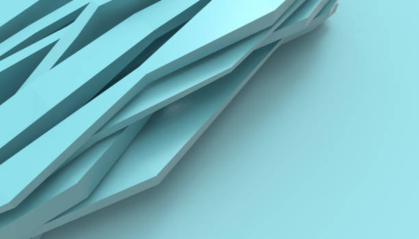 istock Modern abstract Graphic Blue shape and Background Minimal Art - paper cut style - 3d rendering 1130444533