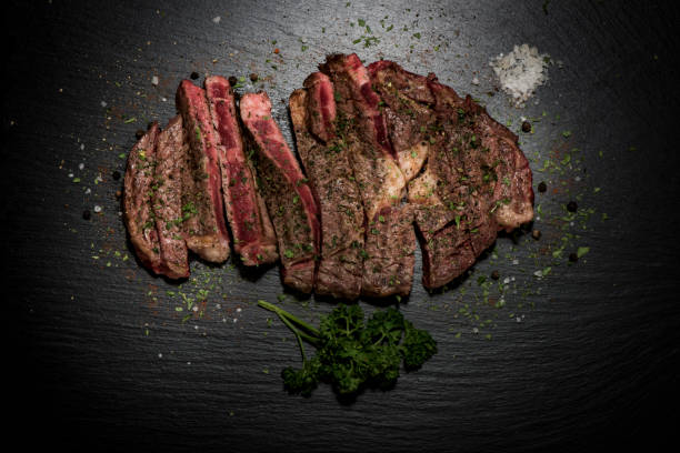 istock Grilled flat iron steak shot in flat lay style 1130445335