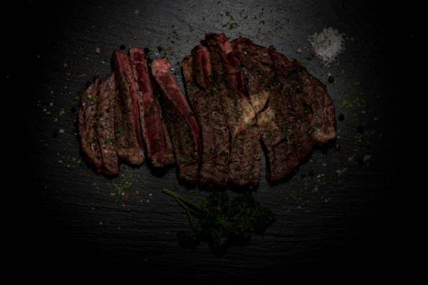 istock Grilled flat iron steak shot in flat lay style 1130445341