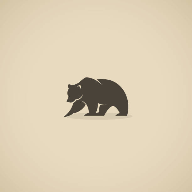 ilustraciones, imágenes clip art, dibujos animados e iconos de stock de símbolo de oso-ilustración vectorial - oso