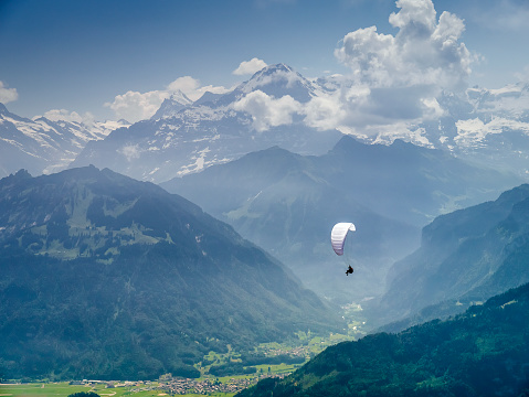 An image of a paraglider at Beatenberg Switzerland