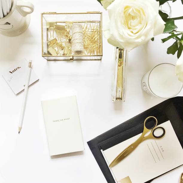 istock Girl Boss/Event Planner Desk & Kitchen Flat Lay 1130451291