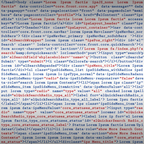 Simulation code programming script background Vector Illustration of a Simulation Fake HTML code programming script background html stock illustrations