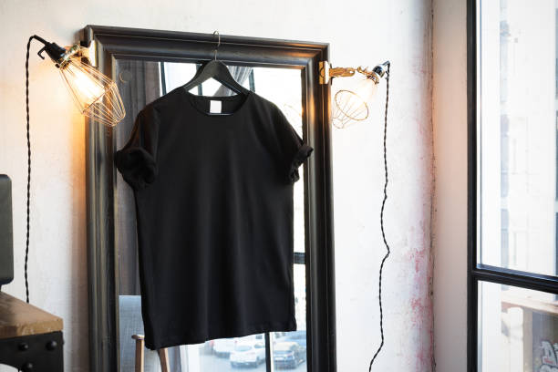 istock Mockup of a black t-shirt 1130453684