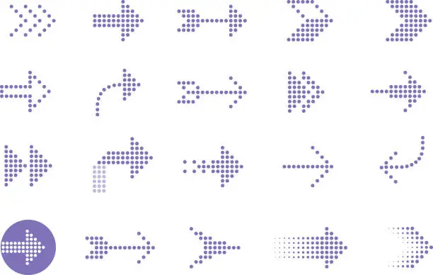 Vector illustration of arrows dots