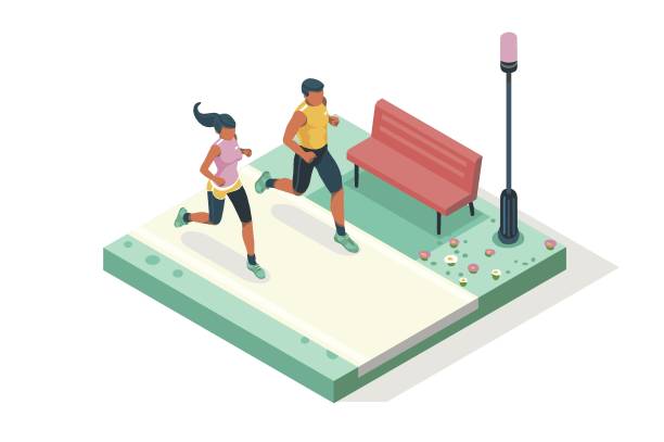 마라톤 레이스 이벤트 - marathon running jogging group of people stock illustrations