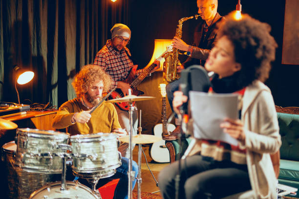 istock Mixed race woman singing. 1130456789