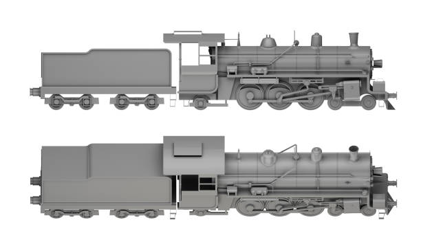 istock gray locomotive isolated on white 1130457881