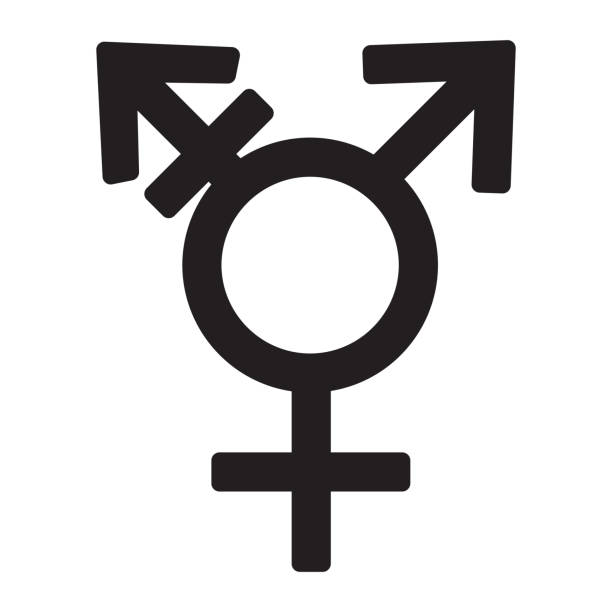 ilustrações, clipart, desenhos animados e ícones de ícone de símbolo transgénero assinar isolado no branco, ilustração vetorial - bi sexual illustrations