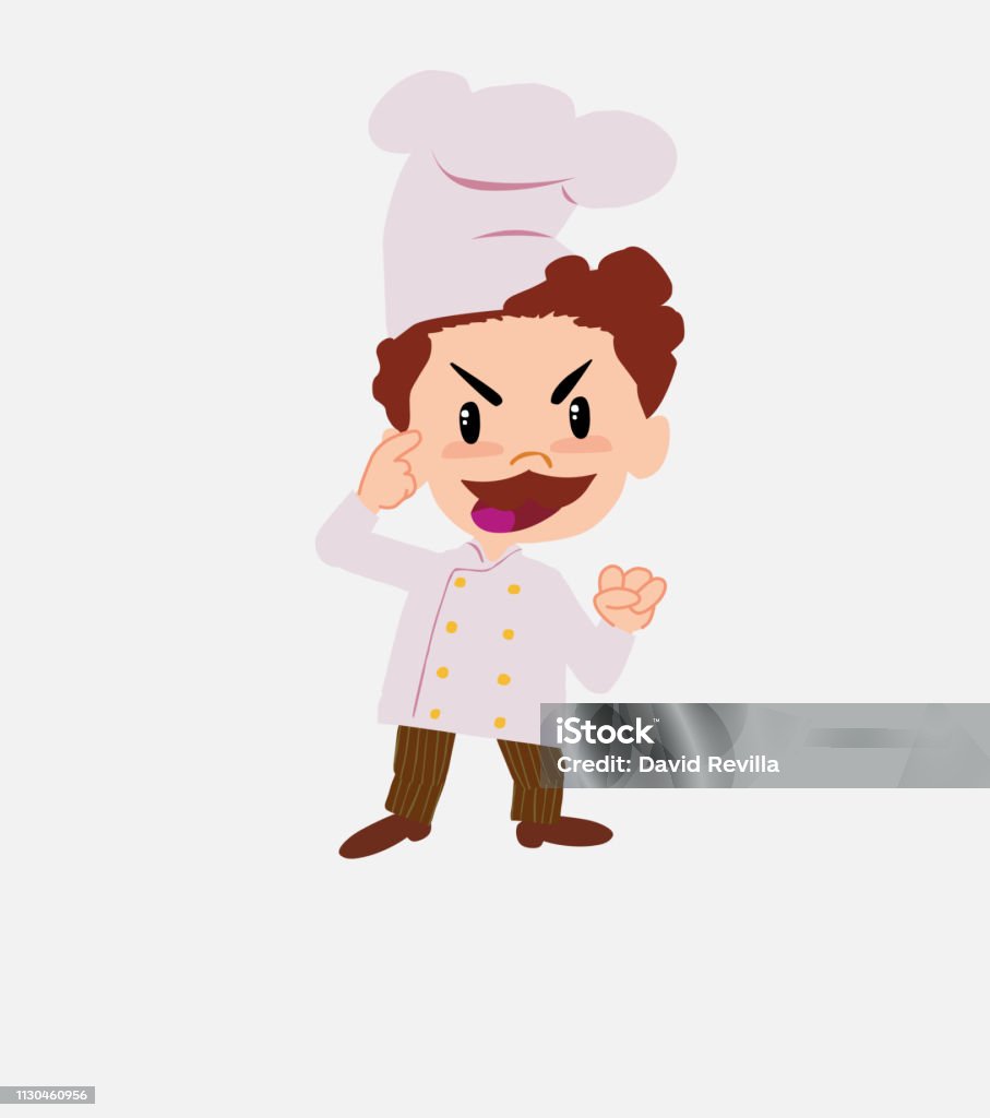Angry Chef Animation Chef Screams Angry In Aggressive Attitude Stock Illustration - Download ...