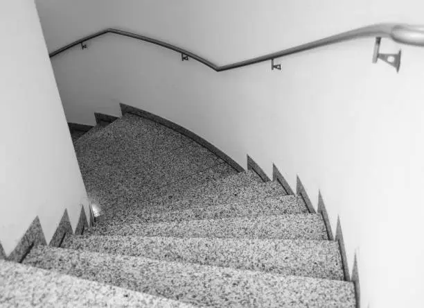 Without filter, monochrome, natural stone staircase,