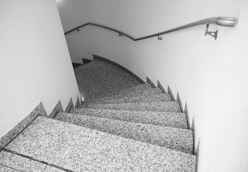 Without filter, monochrome, natural stone staircase,