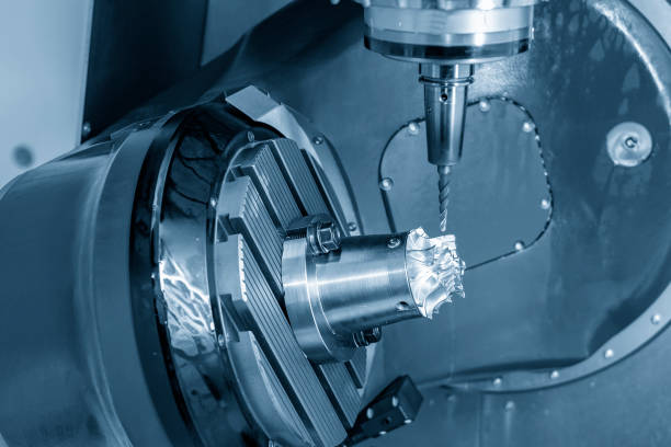 istock The  5-axis CNC milling machine  Cutting the aluminium turbine blade part with solid ball end mill tool. 1130461661
