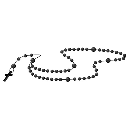 Holy rosary beads, chaplet icon vector.