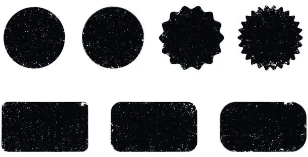 Vector illustration of Grunge vector seal shapes