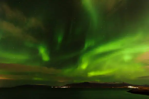 Amazing northern lights in Iceland