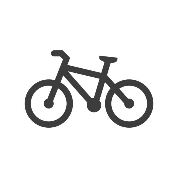 흰색 바탕에 자전거 아이콘입니다. - bicycle stock illustrations