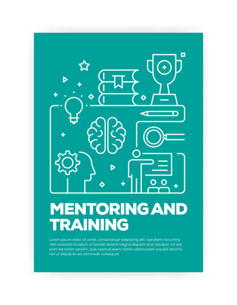 Mentoring and Training Concept Line Style Cover Design for Annual Report, Flyer, Brochure. Mentoring and Training Concept Line Style Cover Design for Annual Report, Flyer, Brochure. leadership patterns stock illustrations