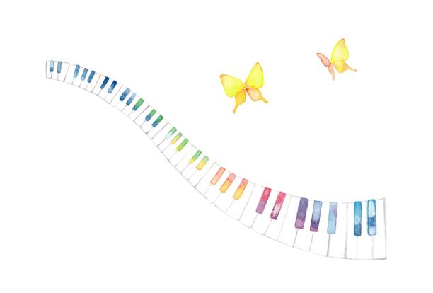 Fun music Fun music
Iridescent keyboard which dances and yellow butterfly アコーディオン stock illustrations