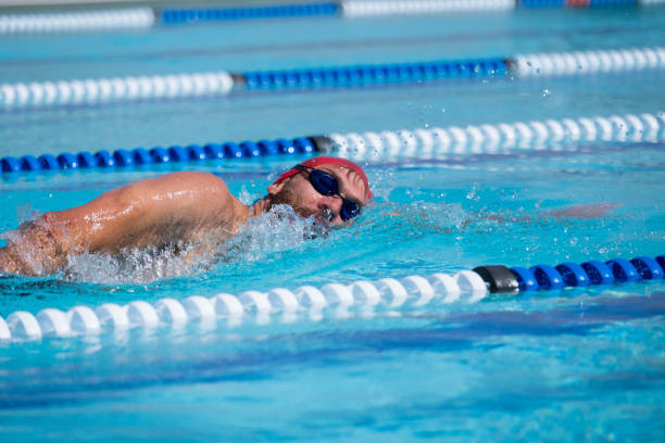 istock Swim training in the outdoor pool 1130471355