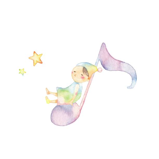 Music and dwarf Music and dwarf
The dwarf who lies down on an eighth note 妖精 stock illustrations