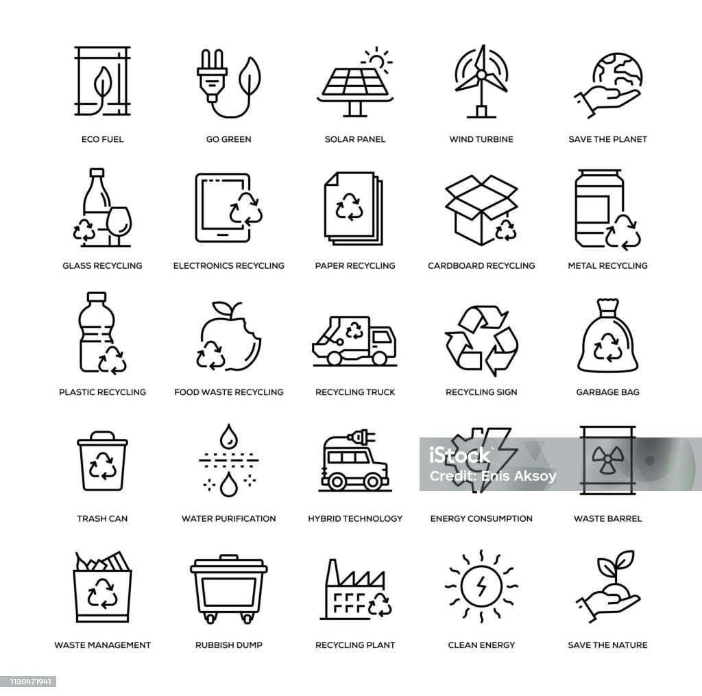 Recyling Icon Set Recycling stock vector