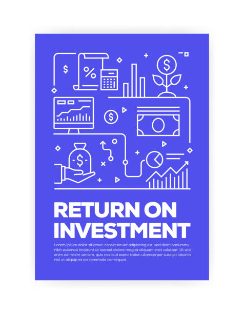 Return on Investment Concept Line Style Cover Design for Annual Report, Flyer, Brochure. Return on Investment Concept Line Style Cover Design for Annual Report, Flyer, Brochure. tax designs stock illustrations