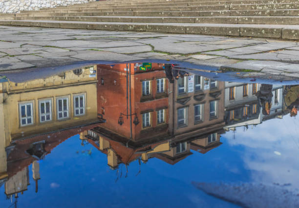 Krakow, Poland - the frequent rain showers of Krakow offer a lot of chances to use the water surface as a mirror