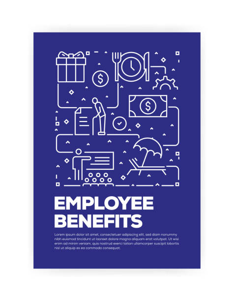 Employee Benefits Concept Line Style Cover Design for Annual Report, Flyer, Brochure. Employee Benefits Concept Line Style Cover Design for Annual Report, Flyer, Brochure. recruitment patterns stock illustrations