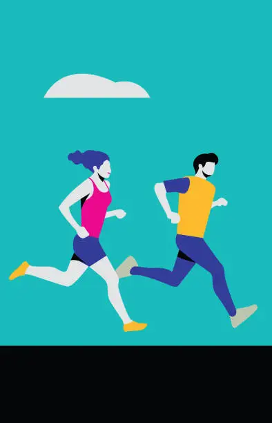 Vector illustration of running