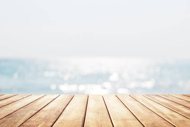 istock Blurred blue sky and sea with bokeh light 1130475854