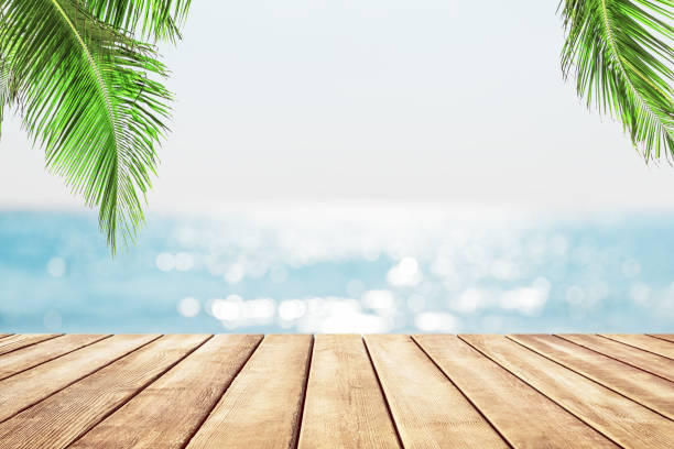 istock Blurred blue sky and sea with bokeh light 1130475869