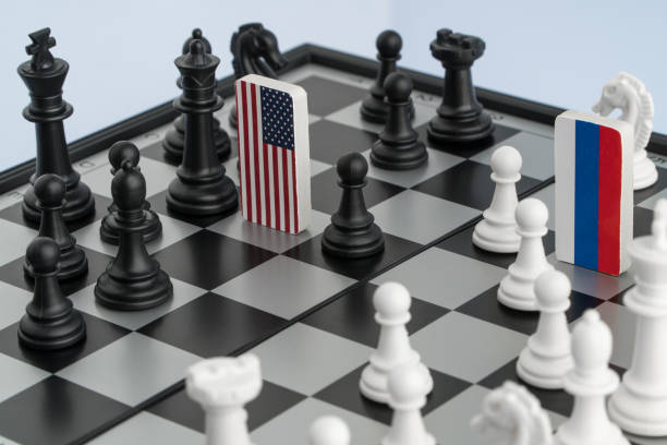 istock chessboard with flags of countries 1130477365