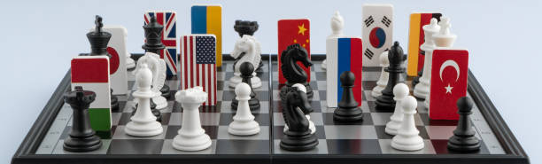 istock chessboard with flags of countries 1130477406