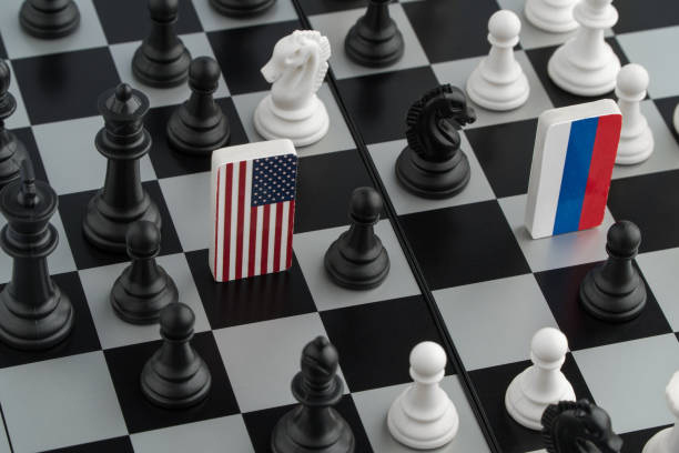 istock chessboard with flags of countries 1130478923