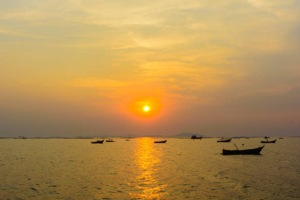 istock Sunset on the beach. Nature landscape background in evening 1130479601